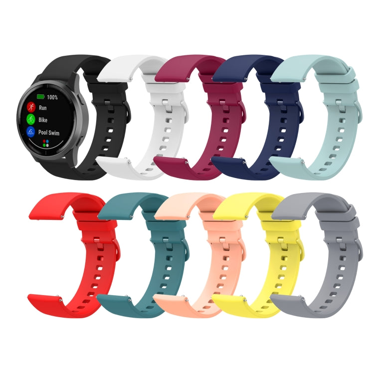 20mm Solid Color Soft Silicone Watch Band, For Garmin Forerunner 645 Music