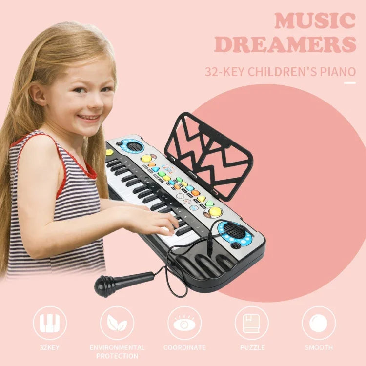 MoFun 3202 Teclado Eletrónico com 32 Teclas para Crianças, 3202