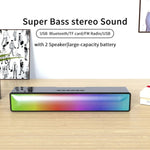 Coluna Bluetooth Soundbar HiFi com Luz RGB AEC BT601 para Home Theater, BT601