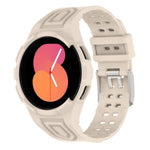 Correia de Relógio Inteligente Armor Integrada TPU com Fivela de Duplo Pino, Para Samsung Galaxy Watch5 40mm, Para Samsung Galaxy Watch5 44mm, Para Samsung Galaxy Watch4 44mm