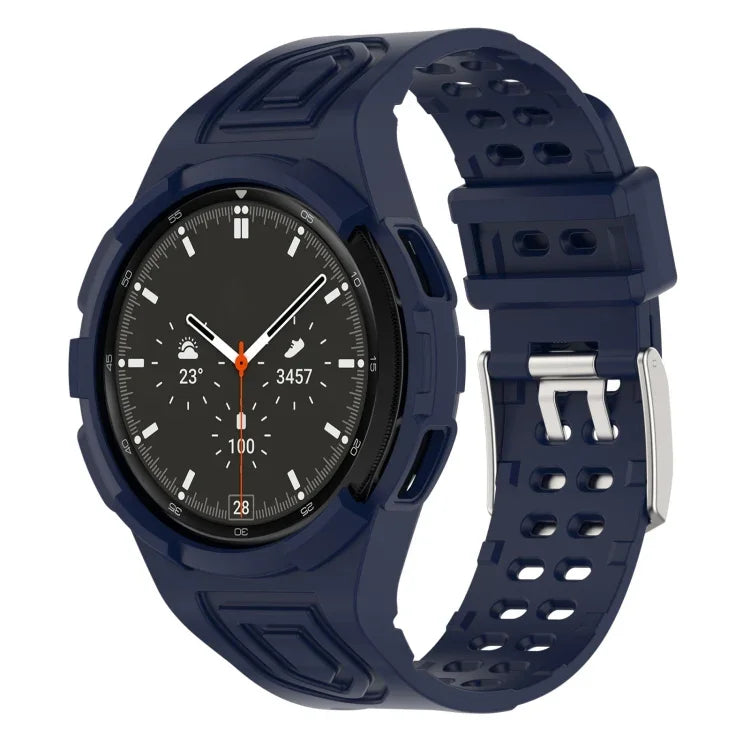 Armor Integrated TPU Double-Pin Buckle Smart Watch Band, For Samsung Galaxy Watch4 40mm, For Samsung Galaxy Watch4 Classic 46mm