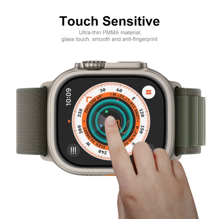 Película de Ecrã ENKAY 3D em PC Suave com Borda PMMA para Apple Watch Ultra / Ultra 2 / Ultra 3 49mm, 1 UN, 2 UN, 5 UN, 10 UN