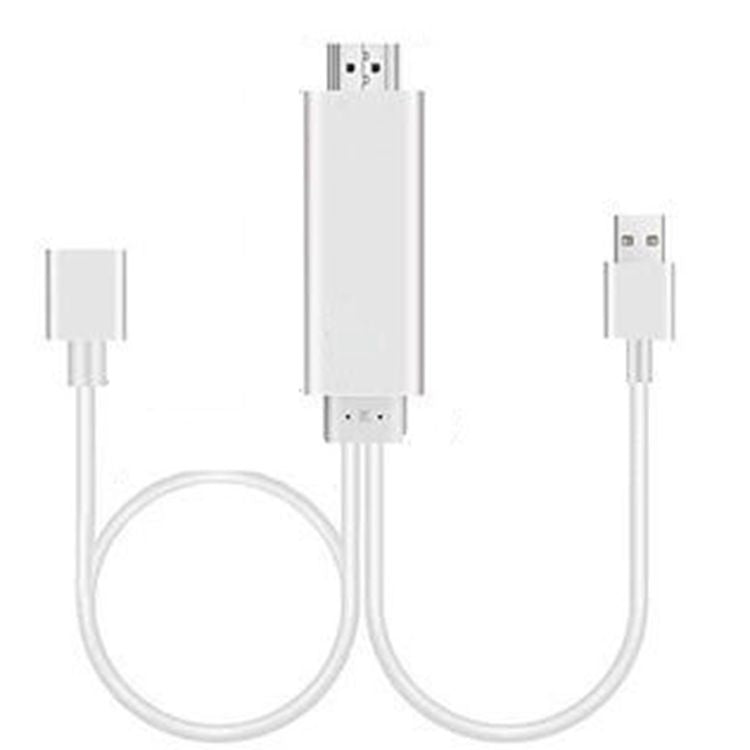Cabo Adaptador HDMI 1080P USB para HDTV, Dongle USB Macho + USB Fêmea para HDMI Macho Cabo de Espelhamento HDTV 1080P para Telefone/Tablet e Mais Partilha de Streaming
