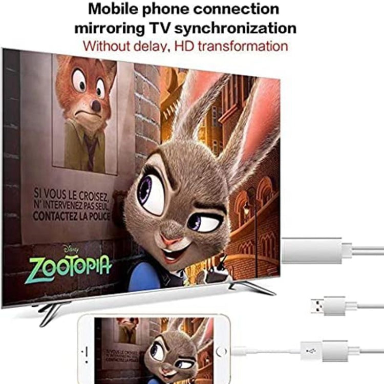 Cabo Adaptador HDMI 1080P USB para HDTV, Dongle USB Macho + USB Fêmea para HDMI Macho Cabo de Espelhamento HDTV 1080P para Telefone/Tablet e Mais Partilha de Streaming