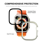 Capa 2 em 1 PC + Película de Vidro Temperado 9H de Cobertura Total ENKAY para Apple Watch Ultra 3 / 2 / 1 49mm