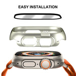Capa 2 em 1 PC + Película de Vidro Temperado 9H de Cobertura Total ENKAY para Apple Watch Ultra 3 / 2 / 1 49mm