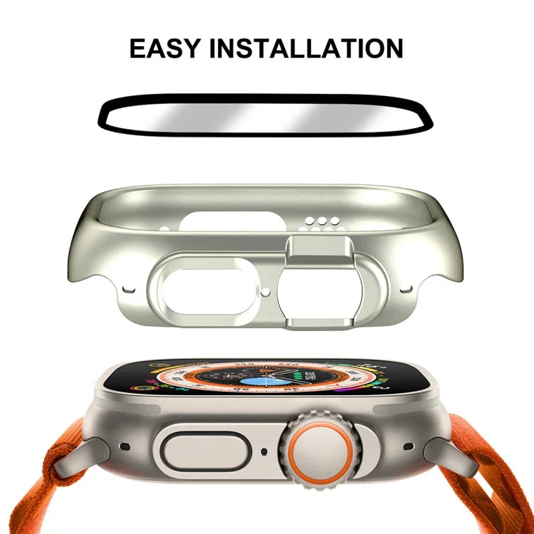 Capa 2 em 1 PC + Película de Vidro Temperado 9H de Cobertura Total ENKAY para Apple Watch Ultra 3 / 2 / 1 49mm