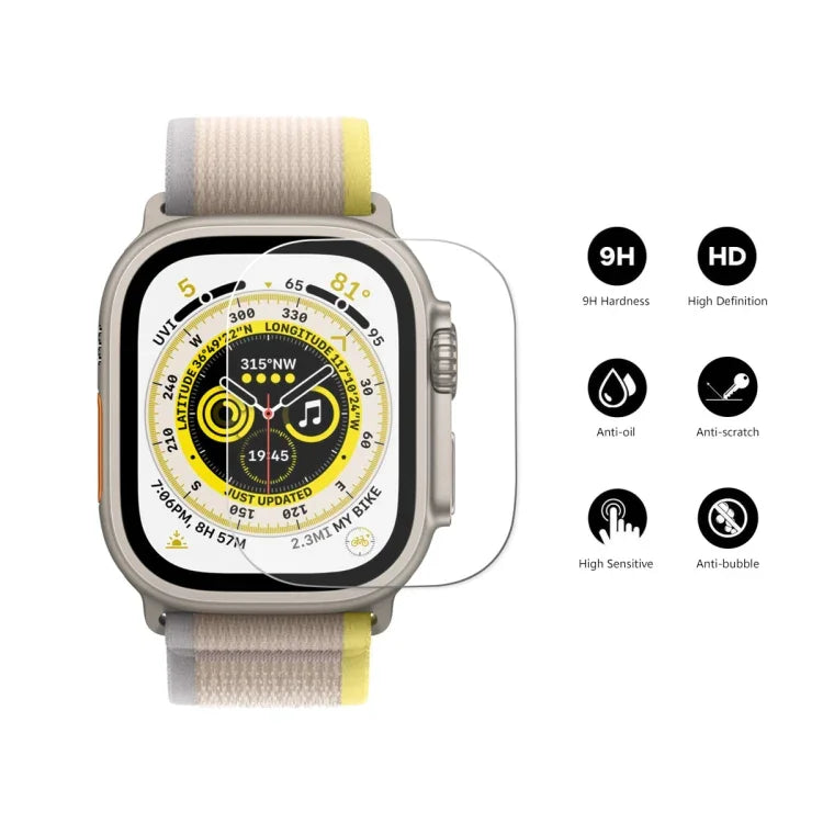 Película de Vidro Temperado 9H 0.2mm ENKAY para Apple Watch Ultra 1 / 2 / 3 49mm, 1pcs, 2pcs, 5pcs, 10pcs