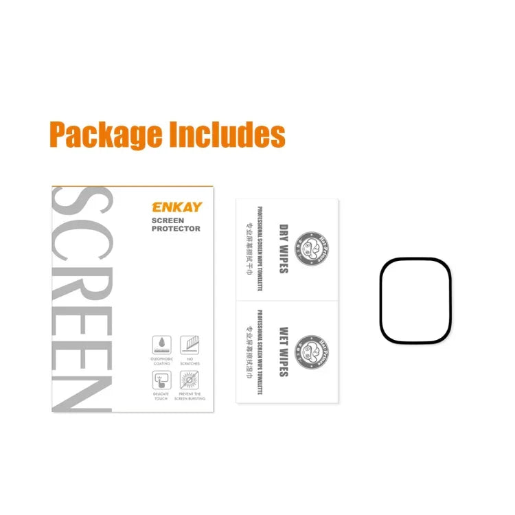 Película de Vidro Temperado 9H de Cobertura Total ENKAY para Apple Watch Ultra 1 / 2 / 3 49mm, 1pcs, 2pcs, 5pcs, 10pcs