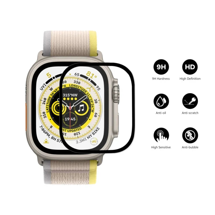 Película de Vidro Temperado 9H de Cobertura Total ENKAY para Apple Watch Ultra 1 / 2 / 3 49mm, 1pcs, 2pcs, 5pcs, 10pcs
