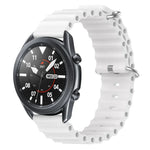 Correia de relógio em silicone de cor sólida estilo oceano 22mm, para Samsung Galaxy Watch3 45mm, para Samsung Galaxy Watch 46mm, para Samsung Gear S3 Classic, para Samsung Gear S3 Frontier