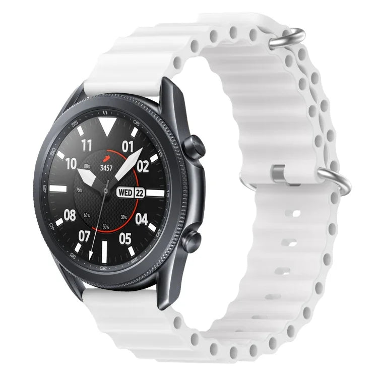 Correia de relógio em silicone de cor sólida estilo oceano 22mm, para Samsung Galaxy Watch3 45mm, para Samsung Galaxy Watch 46mm, para Samsung Gear S3 Classic, para Samsung Gear S3 Frontier