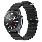 Correia de relógio em silicone de cor sólida estilo oceano 22mm, para Samsung Galaxy Watch3 45mm, para Samsung Galaxy Watch 46mm, para Samsung Gear S3 Classic, para Samsung Gear S3 Frontier