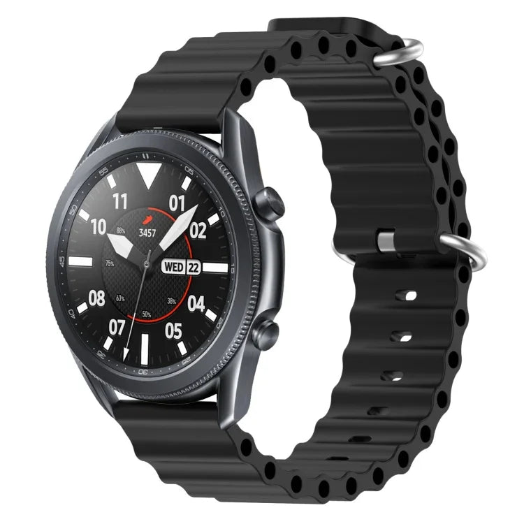 Correia de relógio em silicone de cor sólida estilo oceano 22mm, para Samsung Galaxy Watch3 45mm, para Samsung Galaxy Watch 46mm, para Samsung Gear S3 Classic, para Samsung Gear S3 Frontier