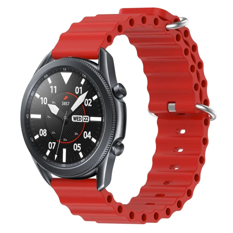 Correia de relógio em silicone de cor sólida estilo oceano 22mm, para Samsung Galaxy Watch3 45mm, para Samsung Galaxy Watch 46mm, para Samsung Gear S3 Classic, para Samsung Gear S3 Frontier
