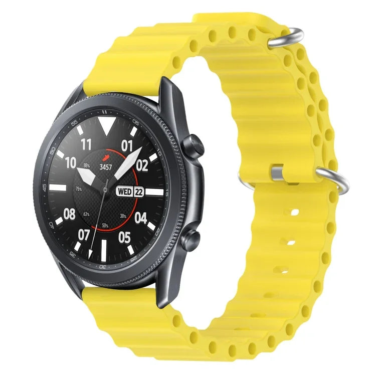 Correia de relógio em silicone de cor sólida estilo oceano 22mm, para Samsung Galaxy Watch3 45mm, para Samsung Galaxy Watch 46mm, para Samsung Gear S3 Classic, para Samsung Gear S3 Frontier