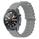 Correia de relógio em silicone de cor sólida estilo oceano 22mm, para Samsung Galaxy Watch3 45mm, para Samsung Galaxy Watch 46mm, para Samsung Gear S3 Classic, para Samsung Gear S3 Frontier