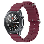 Correia de relógio em silicone de cor sólida estilo oceano 22mm, para Samsung Galaxy Watch3 45mm, para Samsung Galaxy Watch 46mm, para Samsung Gear S3 Classic, para Samsung Gear S3 Frontier