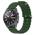 Correia de relógio em silicone de cor sólida estilo oceano 22mm, para Samsung Galaxy Watch3 45mm, para Samsung Galaxy Watch 46mm, para Samsung Gear S3 Classic, para Samsung Gear S3 Frontier