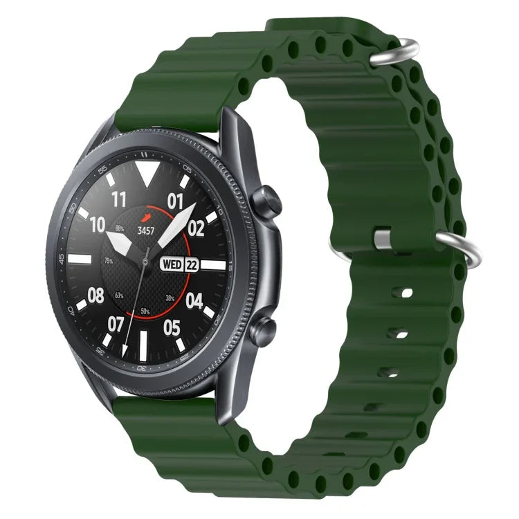 Correia de relógio em silicone de cor sólida estilo oceano 22mm, para Samsung Galaxy Watch3 45mm, para Samsung Galaxy Watch 46mm, para Samsung Gear S3 Classic, para Samsung Gear S3 Frontier