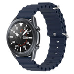 Correia de relógio em silicone de cor sólida estilo oceano 22mm, para Samsung Galaxy Watch3 45mm, para Samsung Galaxy Watch 46mm, para Samsung Gear S3 Classic, para Samsung Gear S3 Frontier