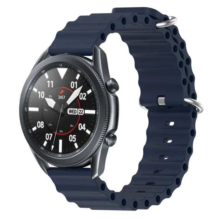Correia de relógio em silicone de cor sólida estilo oceano 22mm, para Samsung Galaxy Watch3 45mm, para Samsung Galaxy Watch 46mm, para Samsung Gear S3 Classic, para Samsung Gear S3 Frontier