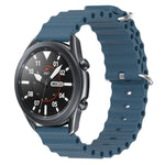 Correia de relógio em silicone de cor sólida estilo oceano 22mm, para Samsung Galaxy Watch3 45mm, para Samsung Galaxy Watch 46mm, para Samsung Gear S3 Classic, para Samsung Gear S3 Frontier