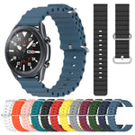 Correia de relógio em silicone de cor sólida estilo oceano 22mm, para Samsung Galaxy Watch3 45mm, para Samsung Galaxy Watch 46mm, para Samsung Gear S3 Classic, para Samsung Gear S3 Frontier