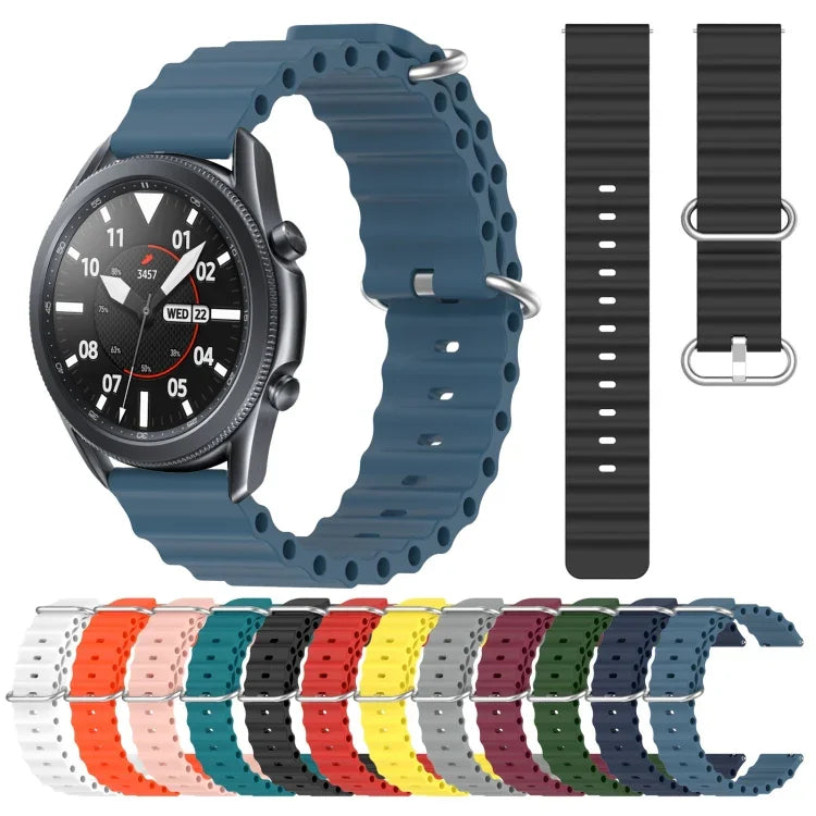 Correia de relógio em silicone de cor sólida estilo oceano 22mm, para Samsung Galaxy Watch3 45mm, para Samsung Galaxy Watch 46mm, para Samsung Gear S3 Classic, para Samsung Gear S3 Frontier