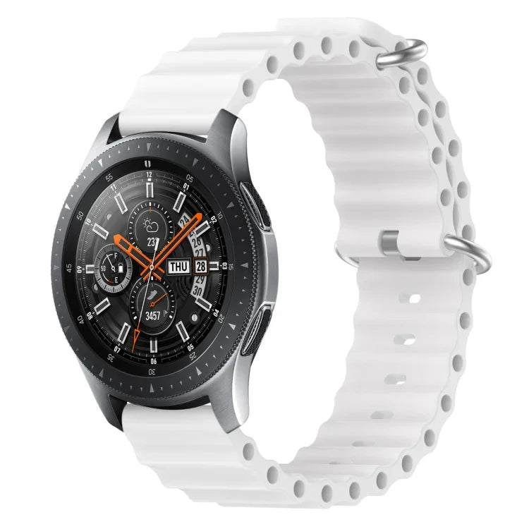 Correia de relógio em silicone de cor sólida estilo oceano 22mm, para Samsung Galaxy Watch3 45mm, para Samsung Galaxy Watch 46mm, para Samsung Gear S3 Classic, para Samsung Gear S3 Frontier