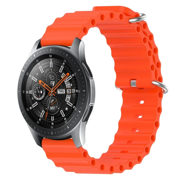 Correia de relógio em silicone de cor sólida estilo oceano 22mm, para Samsung Galaxy Watch3 45mm, para Samsung Galaxy Watch 46mm, para Samsung Gear S3 Classic, para Samsung Gear S3 Frontier