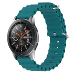 Correia de relógio em silicone de cor sólida estilo oceano 22mm, para Samsung Galaxy Watch3 45mm, para Samsung Galaxy Watch 46mm, para Samsung Gear S3 Classic, para Samsung Gear S3 Frontier