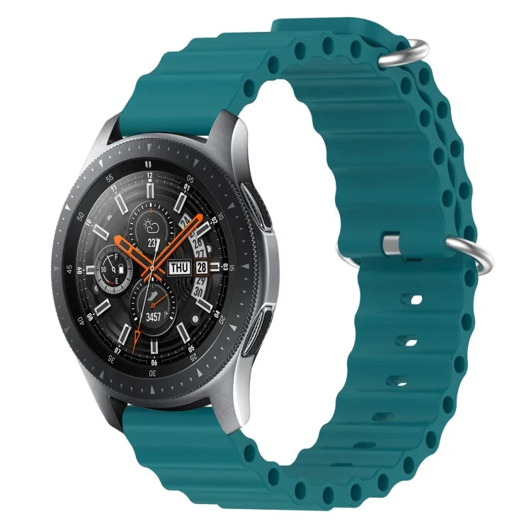 Correia de relógio em silicone de cor sólida estilo oceano 22mm, para Samsung Galaxy Watch3 45mm, para Samsung Galaxy Watch 46mm, para Samsung Gear S3 Classic, para Samsung Gear S3 Frontier