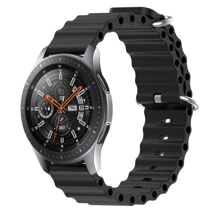 Correia de relógio em silicone de cor sólida estilo oceano 22mm, para Samsung Galaxy Watch3 45mm, para Samsung Galaxy Watch 46mm, para Samsung Gear S3 Classic, para Samsung Gear S3 Frontier