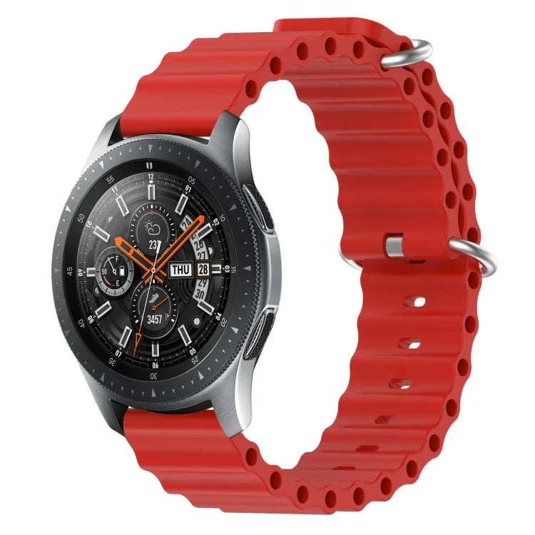 Correia de relógio em silicone de cor sólida estilo oceano 22mm, para Samsung Galaxy Watch3 45mm, para Samsung Galaxy Watch 46mm, para Samsung Gear S3 Classic, para Samsung Gear S3 Frontier