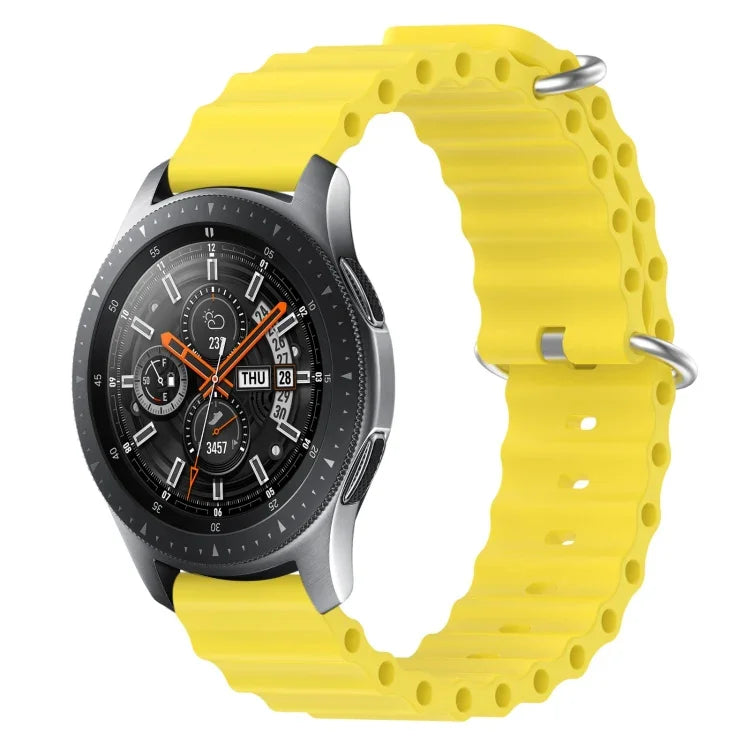Correia de relógio em silicone de cor sólida estilo oceano 22mm, para Samsung Galaxy Watch3 45mm, para Samsung Galaxy Watch 46mm, para Samsung Gear S3 Classic, para Samsung Gear S3 Frontier