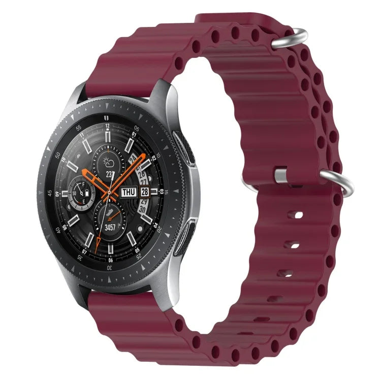 Correia de relógio em silicone de cor sólida estilo oceano 22mm, para Samsung Galaxy Watch3 45mm, para Samsung Galaxy Watch 46mm, para Samsung Gear S3 Classic, para Samsung Gear S3 Frontier