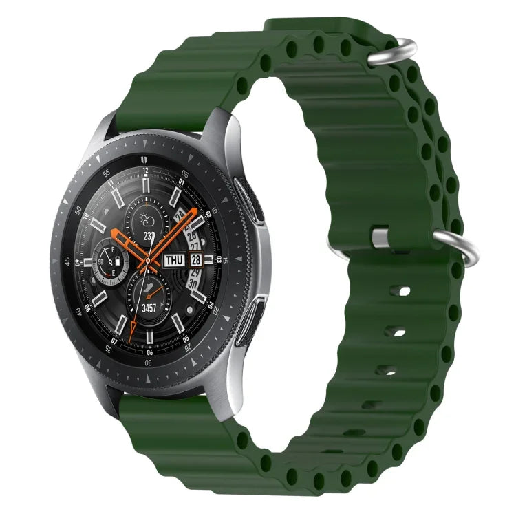 Correia de relógio em silicone de cor sólida estilo oceano 22mm, para Samsung Galaxy Watch3 45mm, para Samsung Galaxy Watch 46mm, para Samsung Gear S3 Classic, para Samsung Gear S3 Frontier