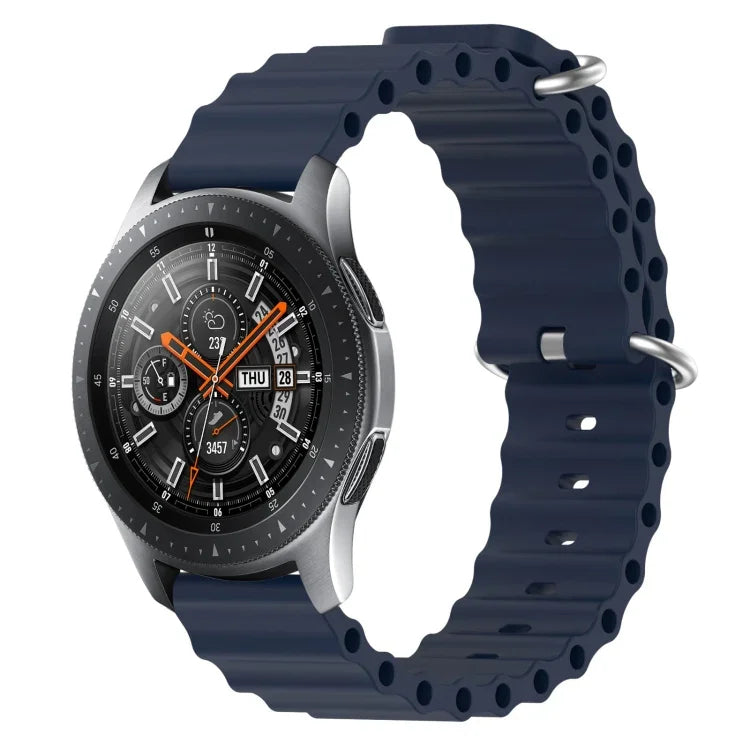 Correia de relógio em silicone de cor sólida estilo oceano 22mm, para Samsung Galaxy Watch3 45mm, para Samsung Galaxy Watch 46mm, para Samsung Gear S3 Classic, para Samsung Gear S3 Frontier