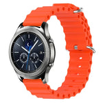 Correia de relógio em silicone de cor sólida estilo oceano 22mm, para Samsung Galaxy Watch3 45mm, para Samsung Galaxy Watch 46mm, para Samsung Gear S3 Classic, para Samsung Gear S3 Frontier