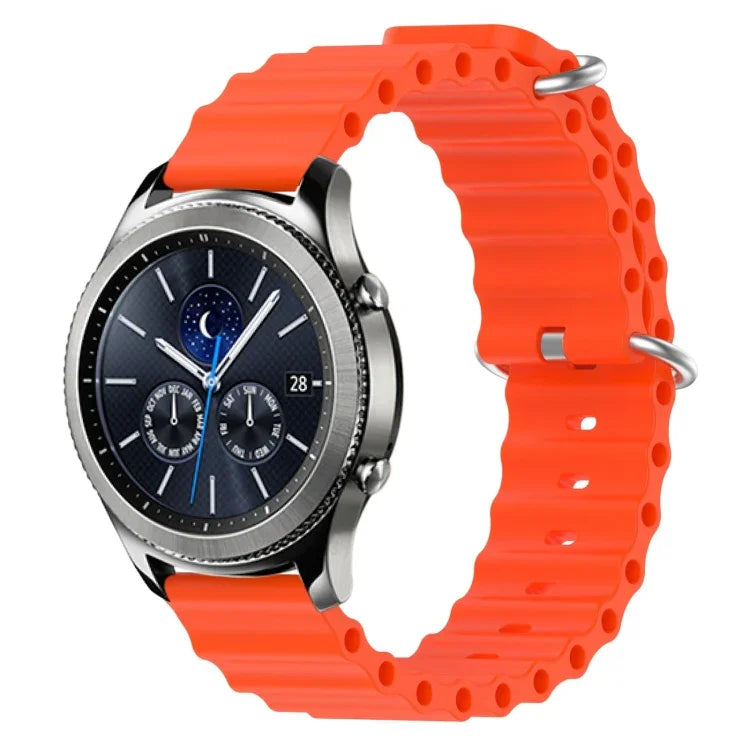 Correia de relógio em silicone de cor sólida estilo oceano 22mm, para Samsung Galaxy Watch3 45mm, para Samsung Galaxy Watch 46mm, para Samsung Gear S3 Classic, para Samsung Gear S3 Frontier