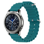 Correia de relógio em silicone de cor sólida estilo oceano 22mm, para Samsung Galaxy Watch3 45mm, para Samsung Galaxy Watch 46mm, para Samsung Gear S3 Classic, para Samsung Gear S3 Frontier