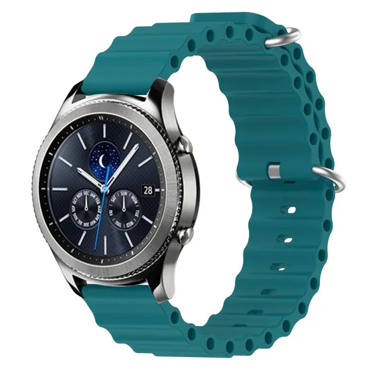 Correia de relógio em silicone de cor sólida estilo oceano 22mm, para Samsung Galaxy Watch3 45mm, para Samsung Galaxy Watch 46mm, para Samsung Gear S3 Classic, para Samsung Gear S3 Frontier