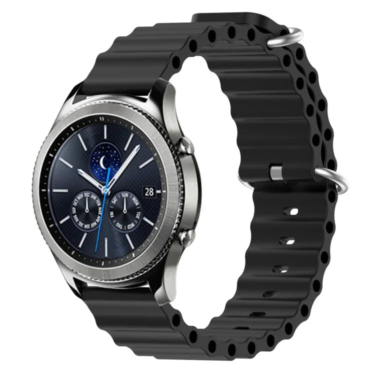 Correia de relógio em silicone de cor sólida estilo oceano 22mm, para Samsung Galaxy Watch3 45mm, para Samsung Galaxy Watch 46mm, para Samsung Gear S3 Classic, para Samsung Gear S3 Frontier