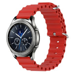 Correia de relógio em silicone de cor sólida estilo oceano 22mm, para Samsung Galaxy Watch3 45mm, para Samsung Galaxy Watch 46mm, para Samsung Gear S3 Classic, para Samsung Gear S3 Frontier