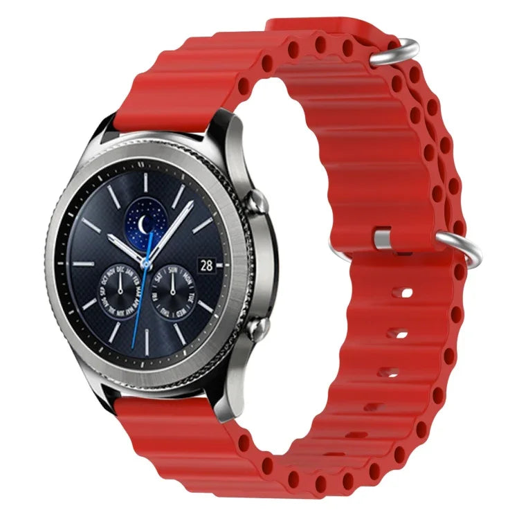 Correia de relógio em silicone de cor sólida estilo oceano 22mm, para Samsung Galaxy Watch3 45mm, para Samsung Galaxy Watch 46mm, para Samsung Gear S3 Classic, para Samsung Gear S3 Frontier