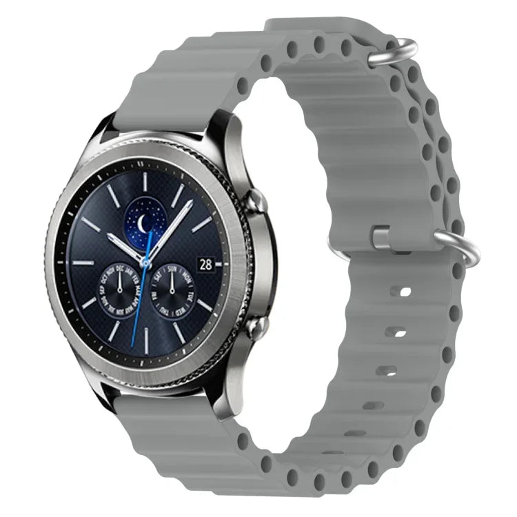Correia de relógio em silicone de cor sólida estilo oceano 22mm, para Samsung Galaxy Watch3 45mm, para Samsung Galaxy Watch 46mm, para Samsung Gear S3 Classic, para Samsung Gear S3 Frontier