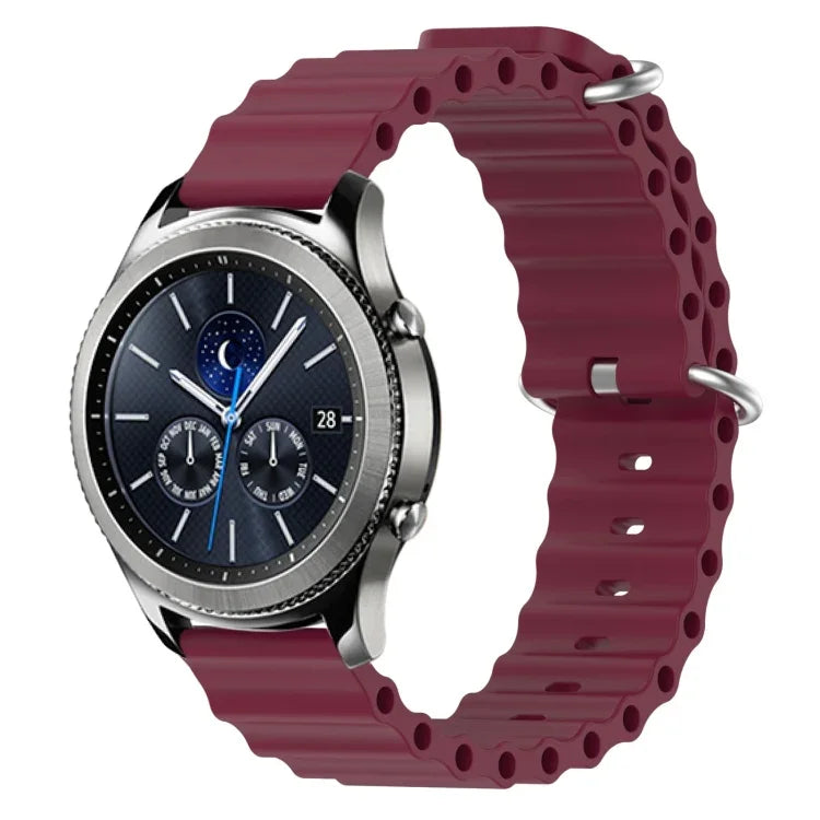 Correia de relógio em silicone de cor sólida estilo oceano 22mm, para Samsung Galaxy Watch3 45mm, para Samsung Galaxy Watch 46mm, para Samsung Gear S3 Classic, para Samsung Gear S3 Frontier