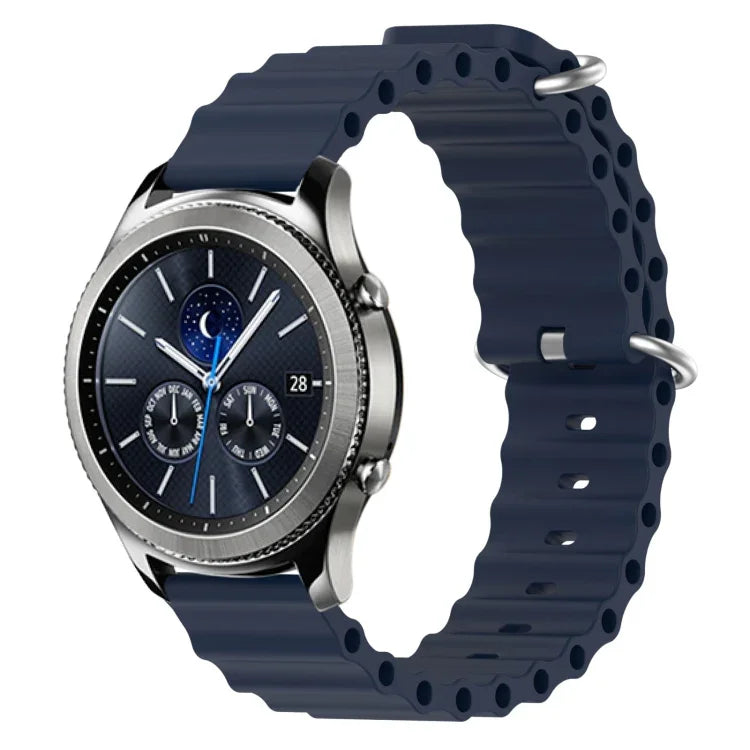 Correia de relógio em silicone de cor sólida estilo oceano 22mm, para Samsung Galaxy Watch3 45mm, para Samsung Galaxy Watch 46mm, para Samsung Gear S3 Classic, para Samsung Gear S3 Frontier