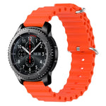 Correia de relógio em silicone de cor sólida estilo oceano 22mm, para Samsung Galaxy Watch3 45mm, para Samsung Galaxy Watch 46mm, para Samsung Gear S3 Classic, para Samsung Gear S3 Frontier